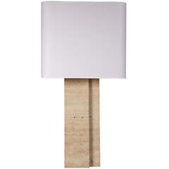 Contemporary Travertine Lamp by Charles Tassin