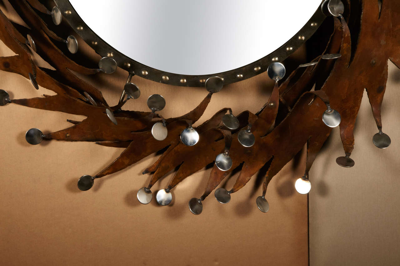 Brutalist Contemporary Convex Mirror by Frédéric Liger