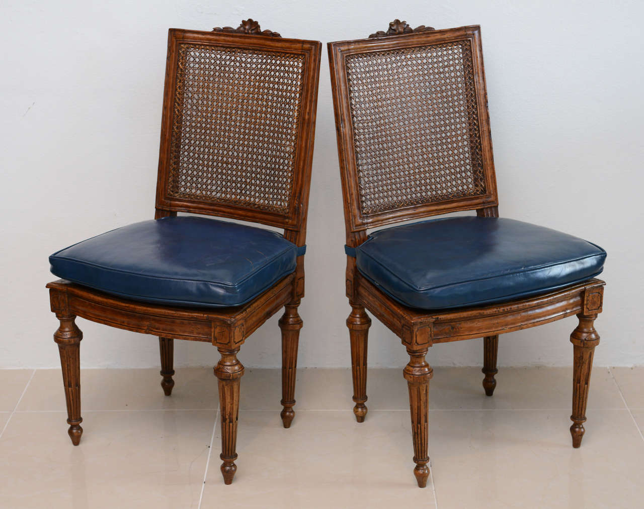 Set of Eight Louis XVI Beechwood Dining Chairs, Late 18th Century