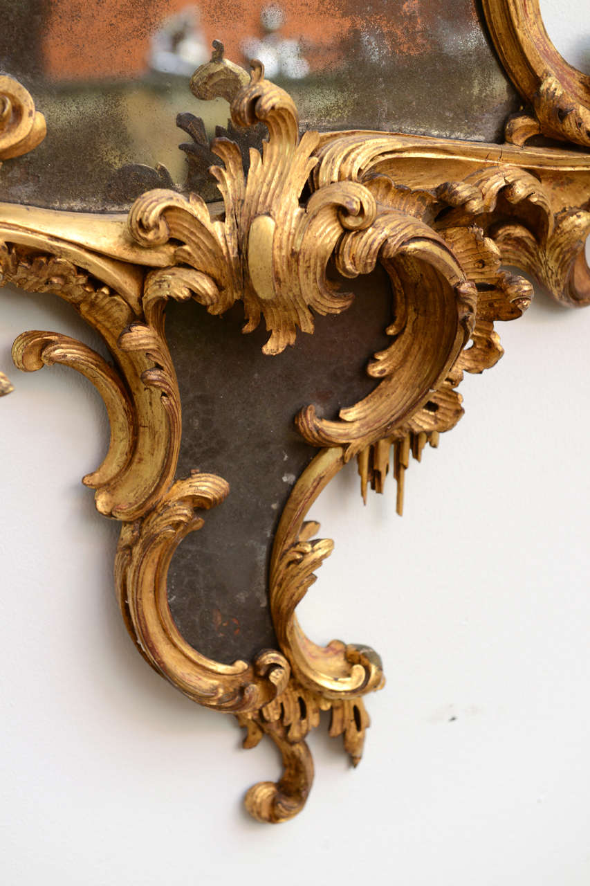 Fine Pair of George III Giltwood Girandole Mirrors, Thomas Chippendale In Excellent Condition For Sale In Hollywood, FL