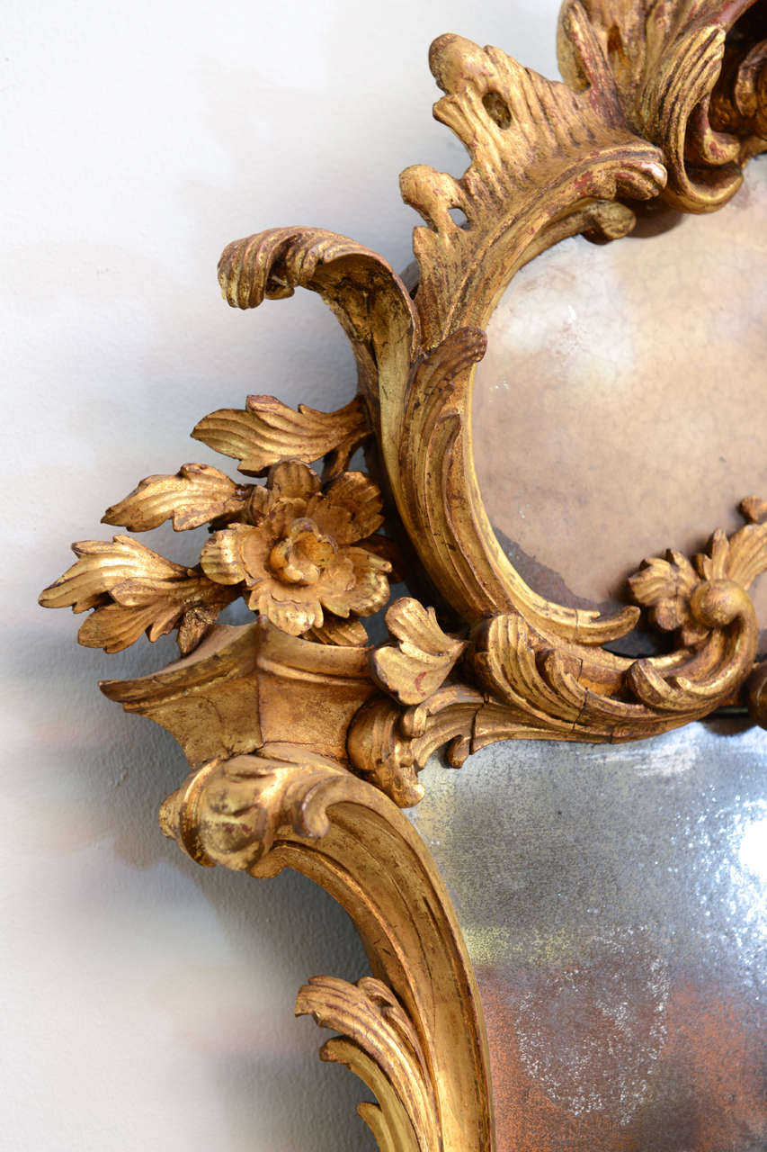 Fine Pair of George III Giltwood Girandole Mirrors, Thomas Chippendale For Sale 1