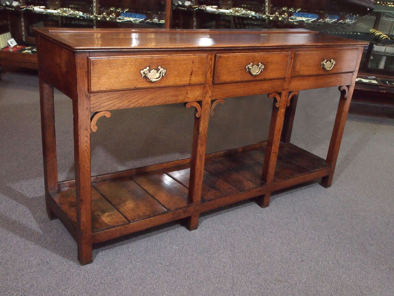 Antique English Oak South Wales Dresser Base with Potboard at 1stDibs