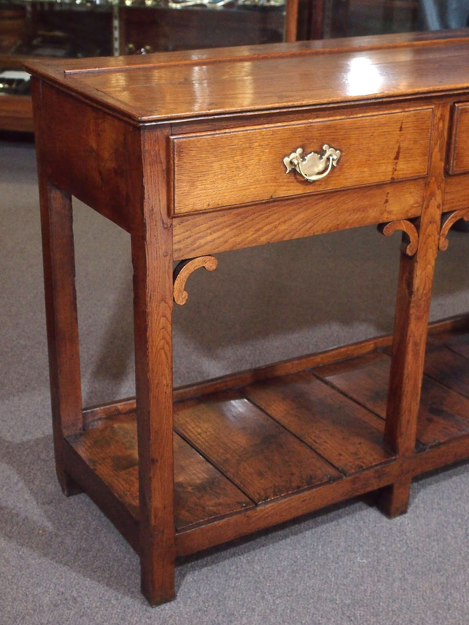 Antique English Oak South Wales Dresser Base with Potboard at 1stDibs