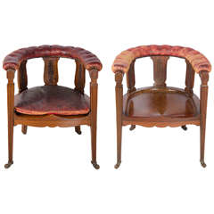 Pair of Mahogany Library or Desk Armchairs