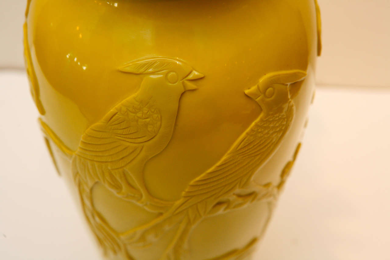 Pair of Yellow Peking Glass Vases 3