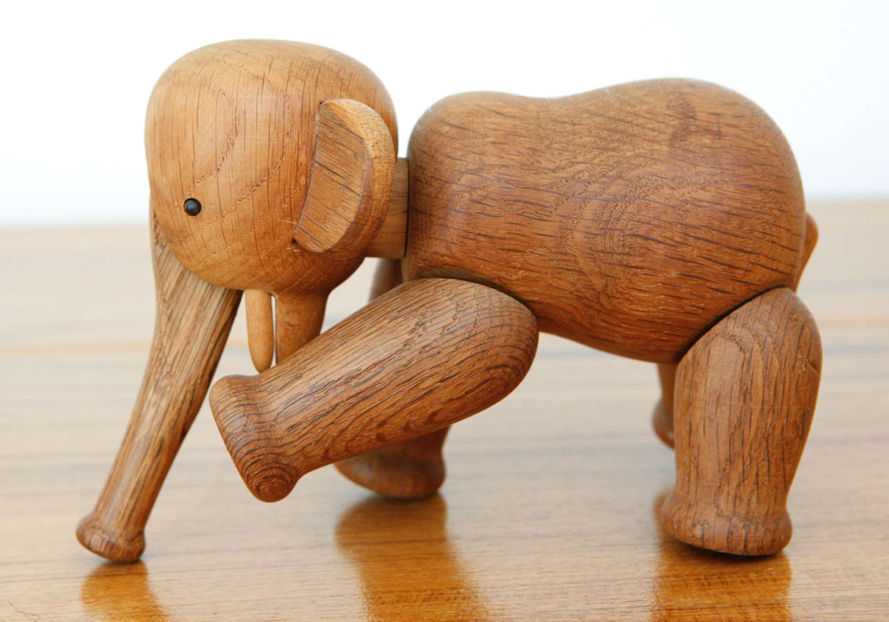 Mid-20th Century Solid Teak Danish Elephant Toy