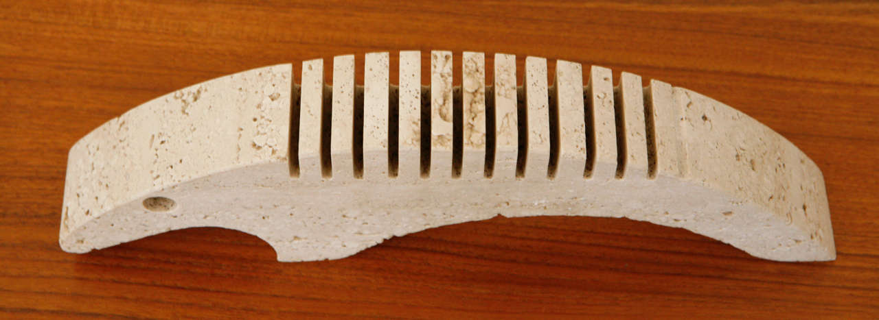 Italian Travertine Armadillo Figurines by Raymor In Excellent Condition In Los Angeles, CA