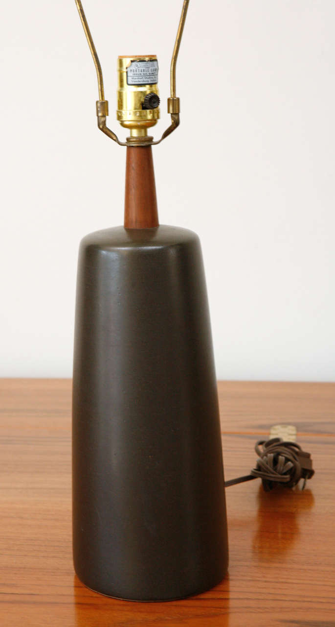 matte black ceramic table lamp