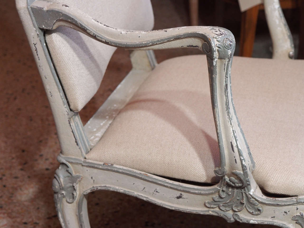 Pair of 19th Century Painted Italian Armchairs For Sale 2
