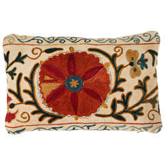 Antique Suzani Embroidered Pillow