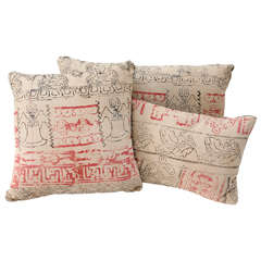 Antique Nepali Block Print Pillows Antique Nepali Block Print Pillows