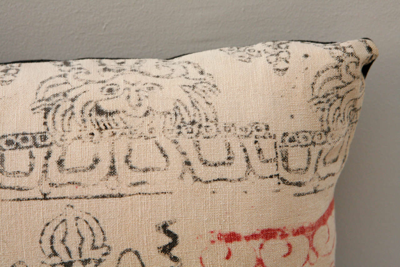 Antique Nepali Block Print Pillows at 1stDibs