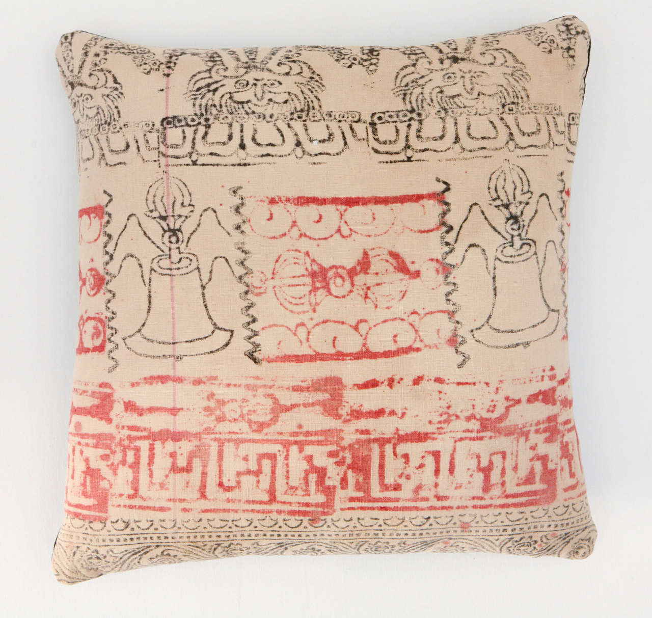 Antique Nepali Block Print Pillows at 1stDibs