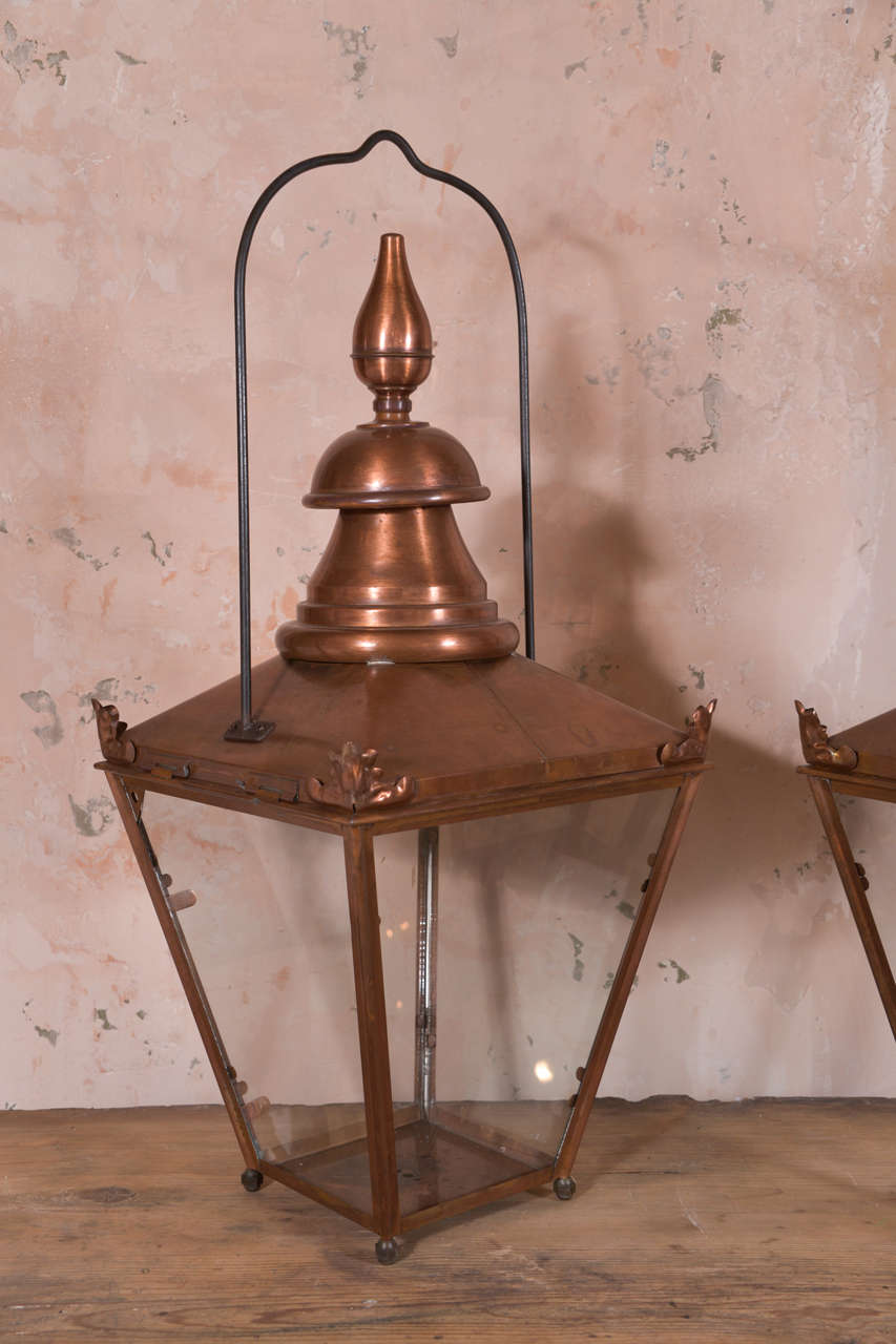 Louis XVI Two French Copper Lanterns