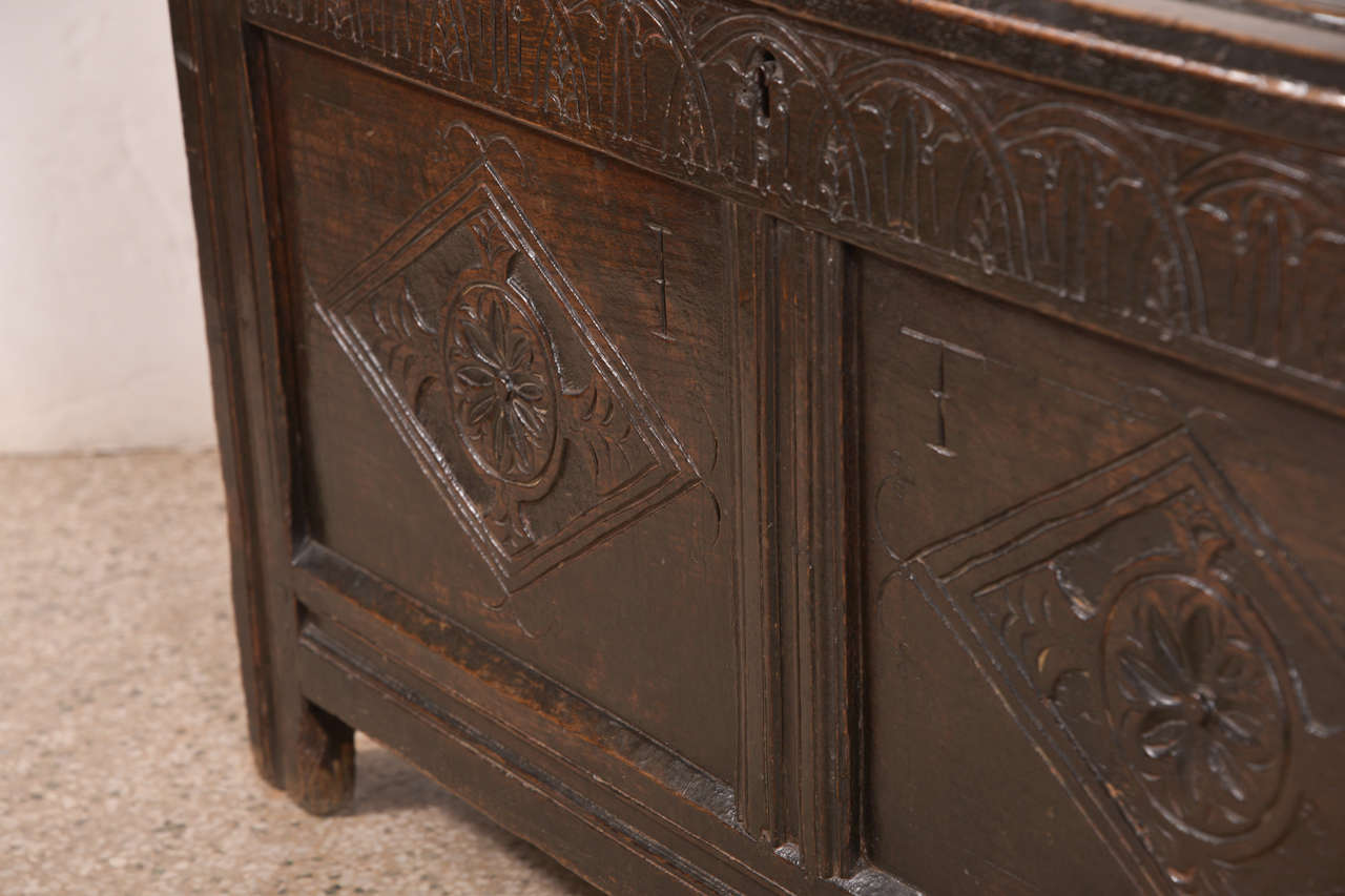 Jacobean Early English Oak Chest For Sale