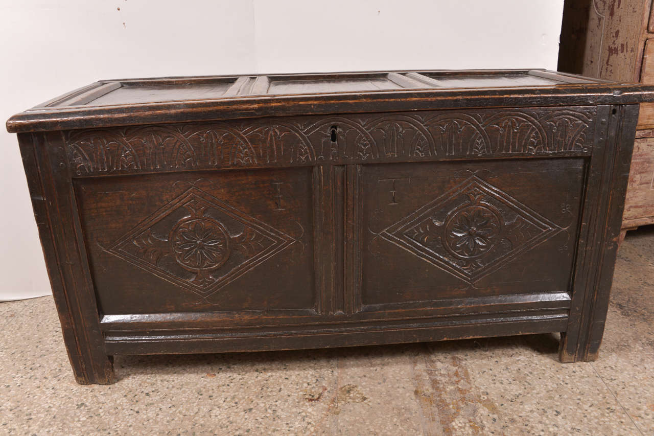 Early English Oak Chest For Sale 2