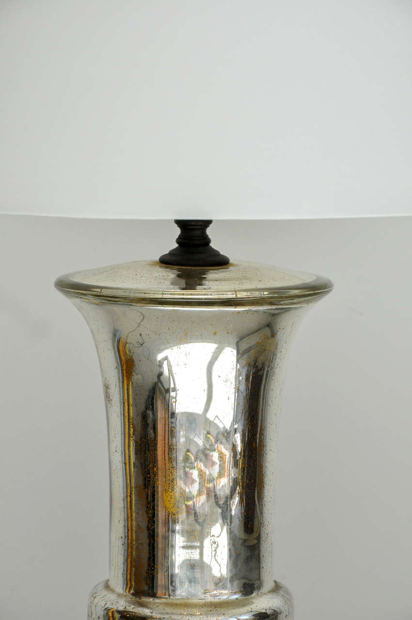 Mercury Glass Mercury Column Base Table Lamp