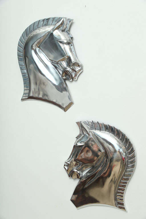 Art Deco Stylized Horse Wall Sculptures at 1stDibs