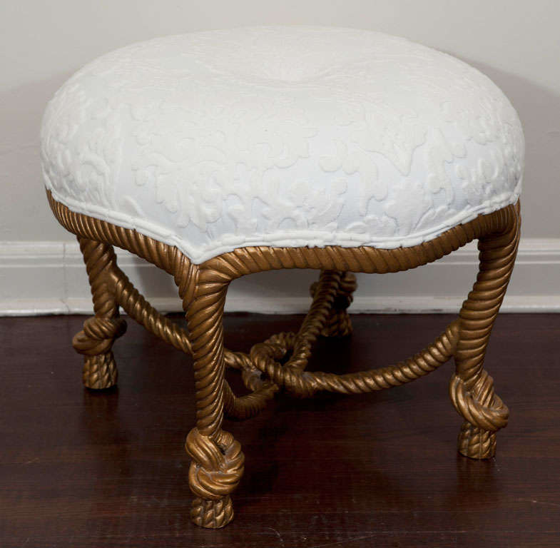 Napolean lll Style Giltwood Rope Stool