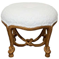 Napolean lll Style Giltwood Rope Stool