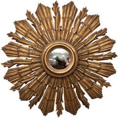 Italian Giltwood Sunbust Mirror.