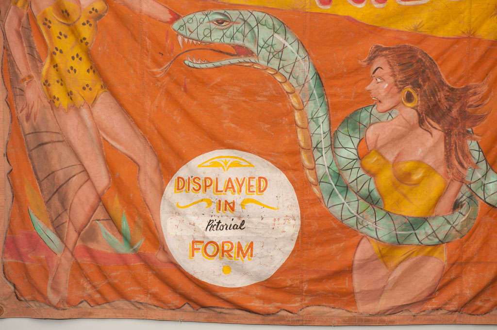 Mid-20th Century Mankillers Circus Banner For Sale
