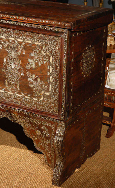 19th Century Syrian Mother of Pearl Inlaid Chest