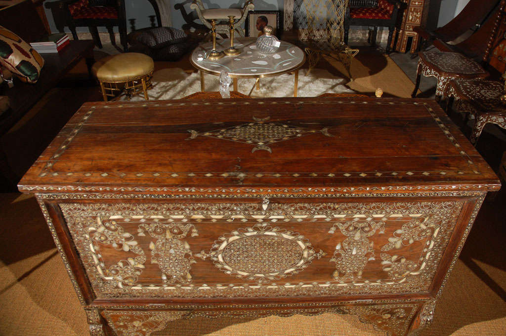 Syrian Mother of Pearl Inlaid Chest 2