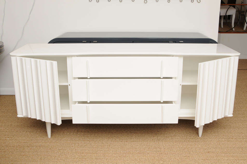 Accordion Door Floating Credenza