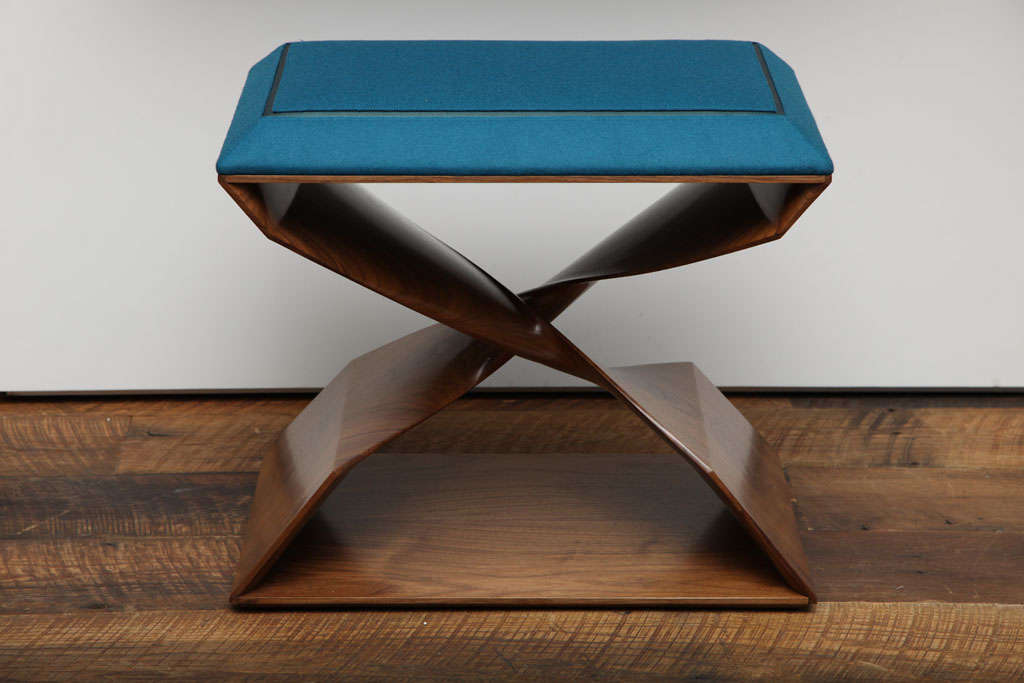 Contemporary Carol Egan, Sculptural Hand-Carved Walnut Stool, United States, 2012 For Sale