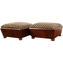 Pair of English Mahogany Footstools Pair of English Mahogany Footstools