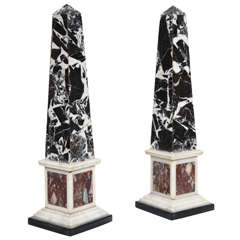 A Pair of 19th century Italian Marble Obelisks
