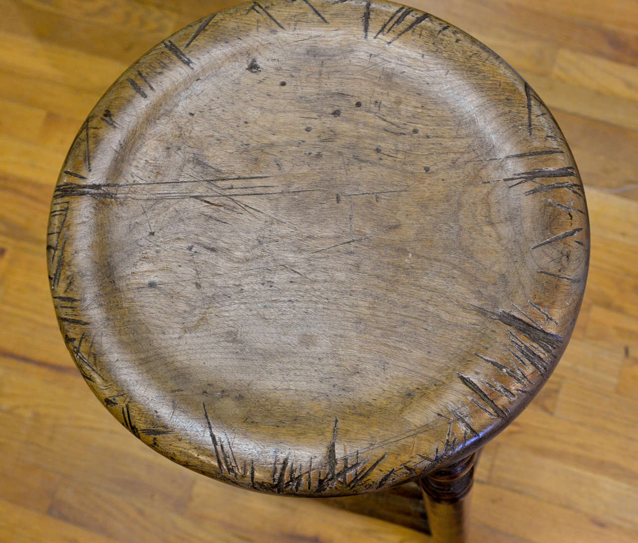 Edwardian English Elm Bar Stool Circa 1900