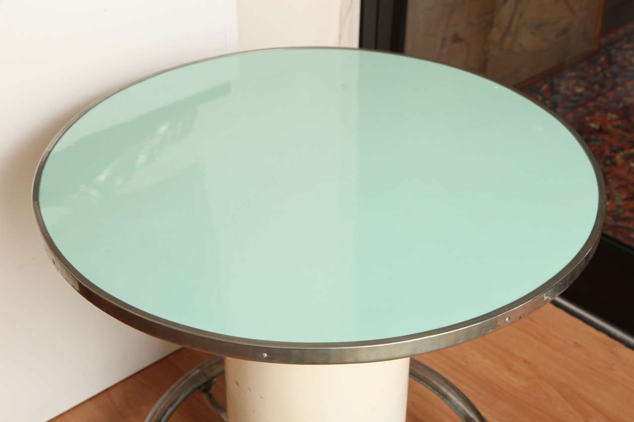 French Maison Leleu Modernist Round Table For Sale