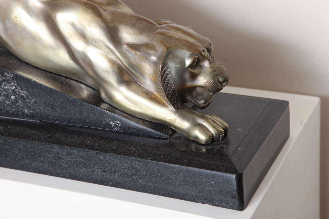 French Art Deco Bronze Panther by Georges Lavroff