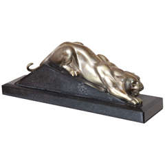 Art Deco Bronze Panther by Georges Lavroff