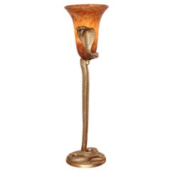 Important "Cobra" Table Lamp by Edgar Brandt