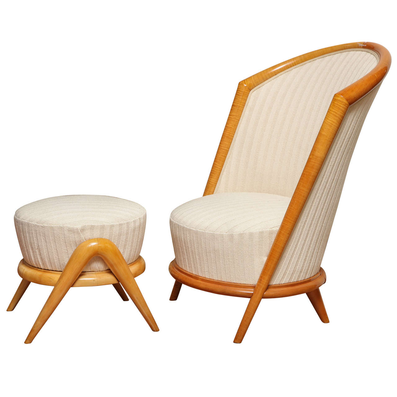 French fireside chair, 1950s, offered by Paul Stamati Gallery LLC