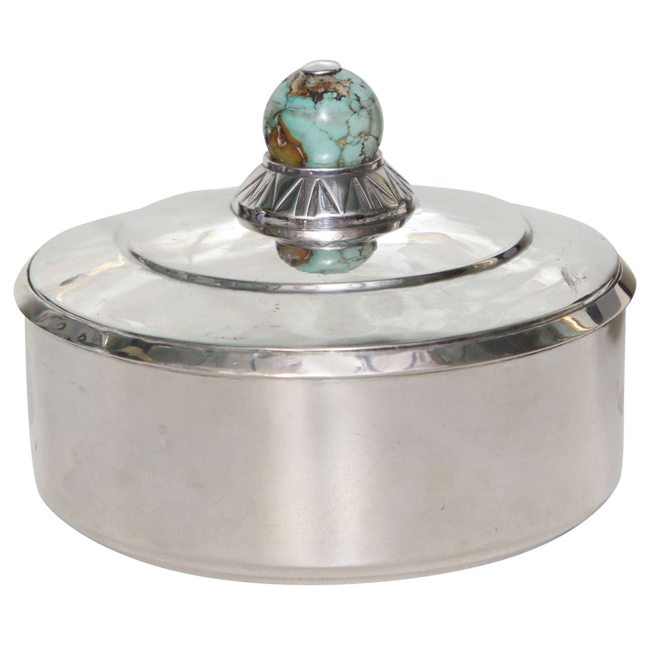 Jean Puiforcat Silver and Turquoise Box