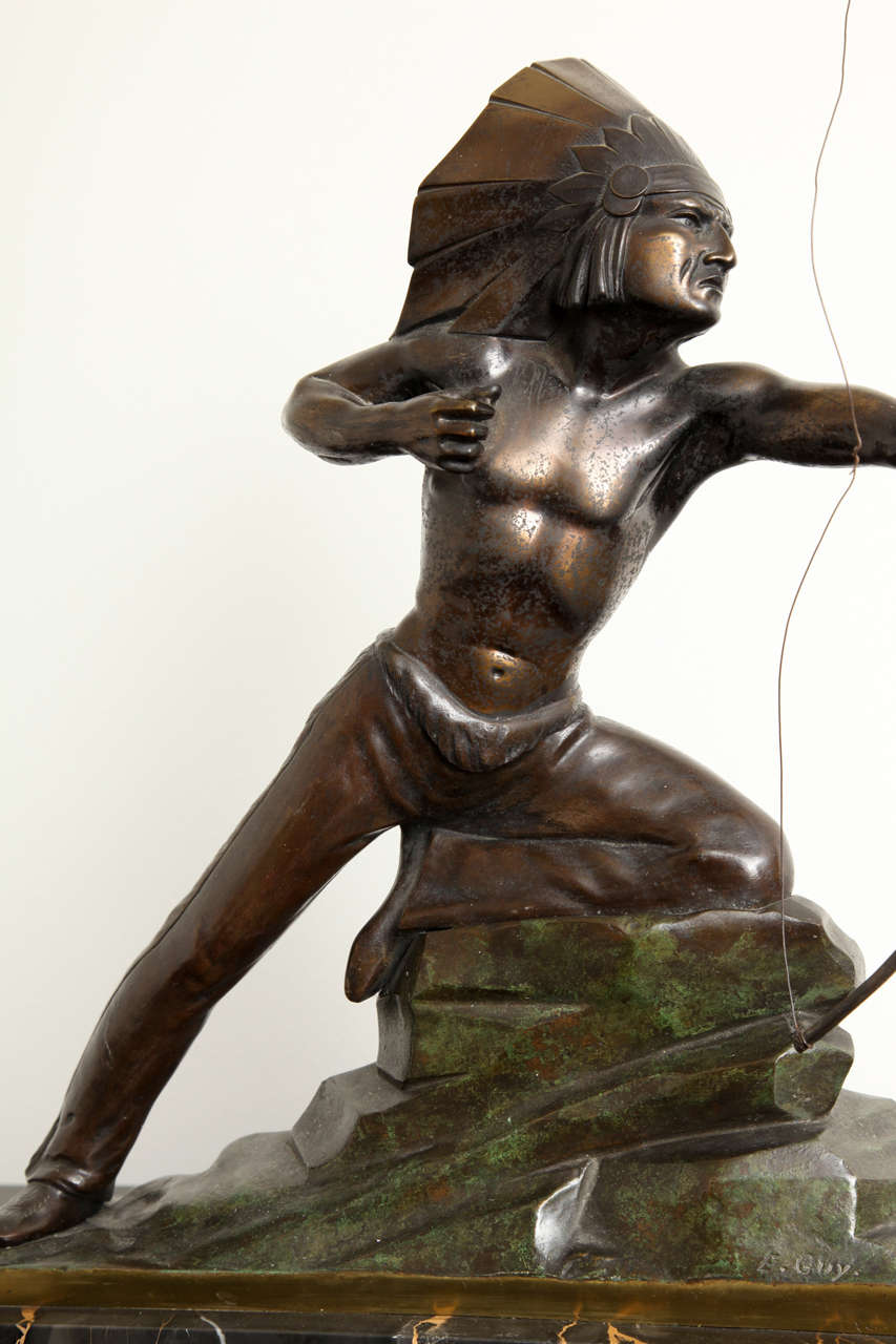 French Art Deco Bronze Signed E. Guy For Sale 2