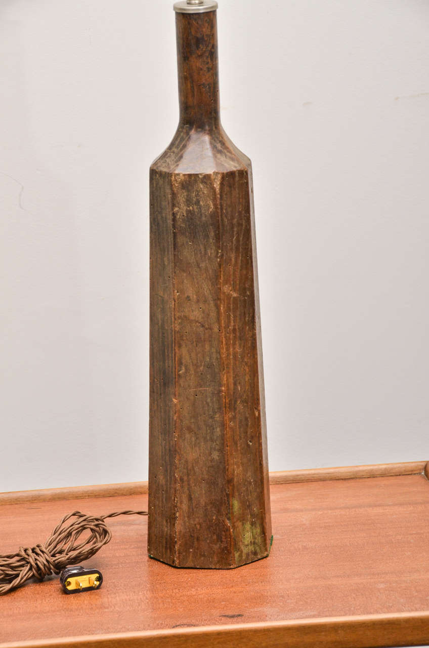 Rustic Carved Wooden Table Lamp 1