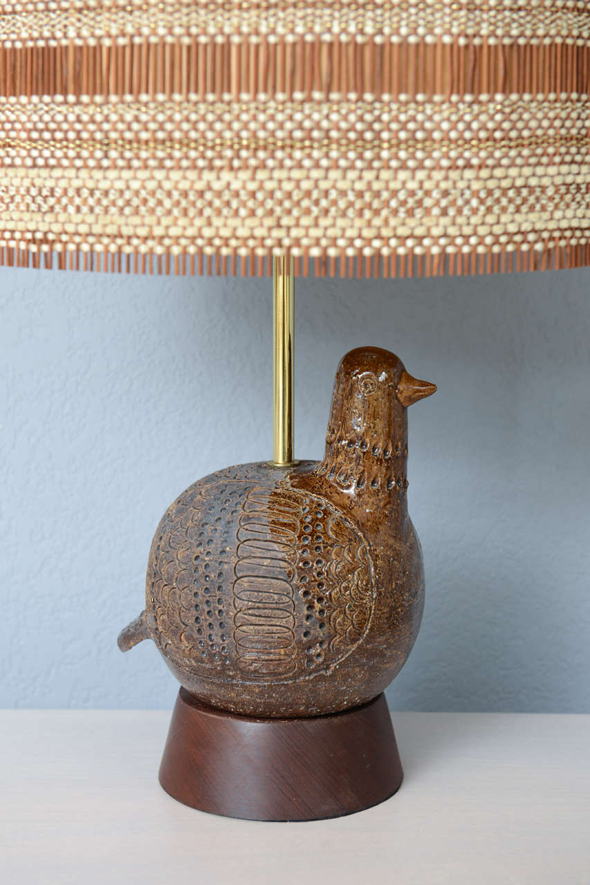 Mid-Century Modern Ceramic Partridge Lamp by Aldo Londi for Bitossi