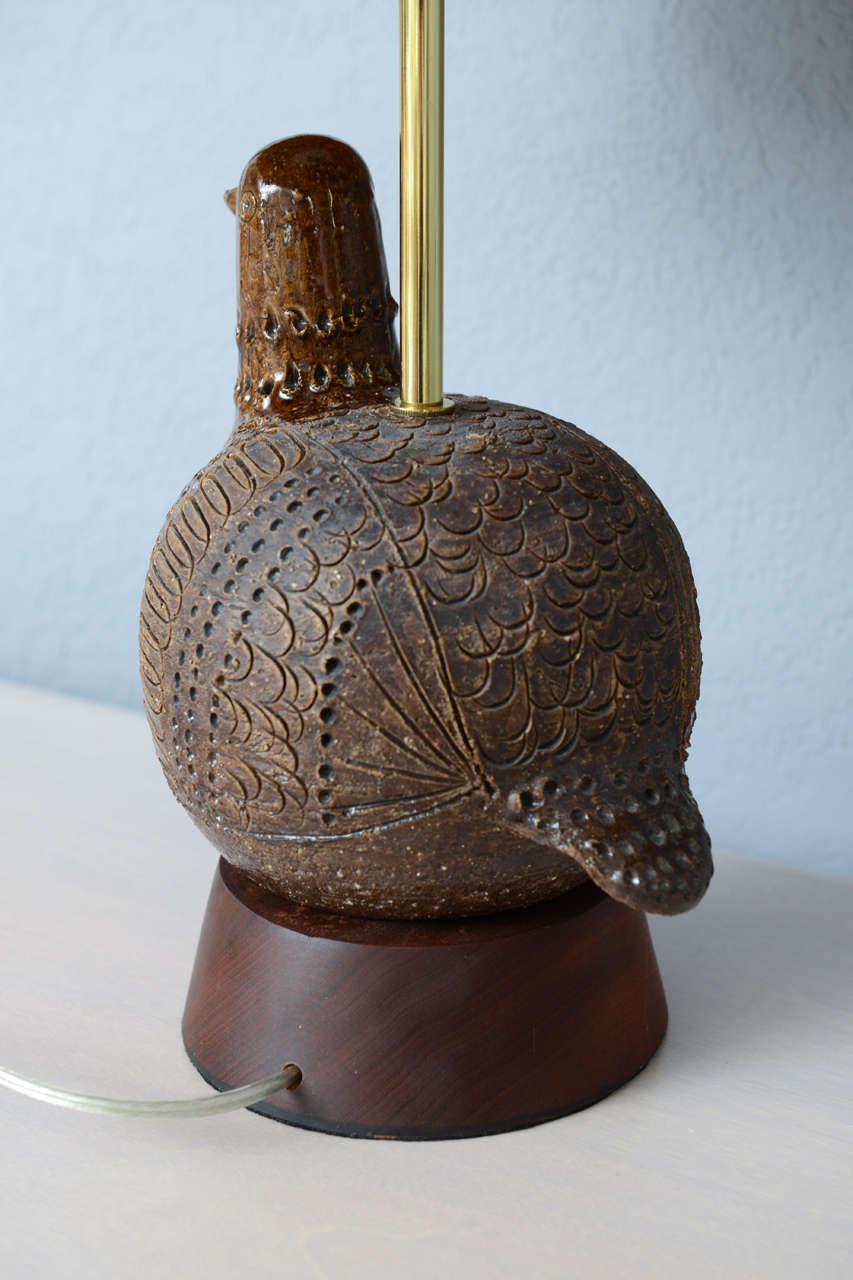 Mid-20th Century Ceramic Partridge Lamp by Aldo Londi for Bitossi