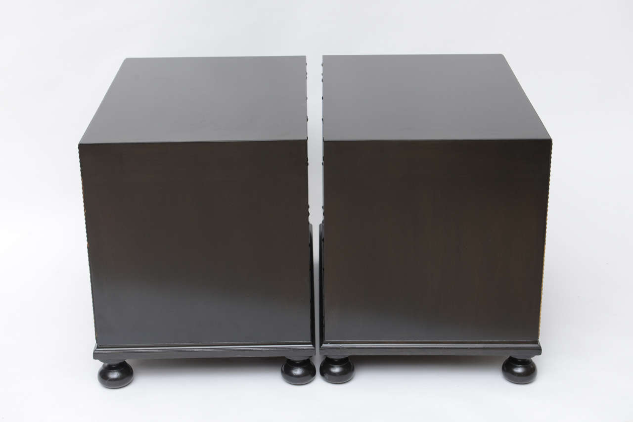 Ebonized Pair of Night Stands by William A. Berkey Furniture for Widdicomb