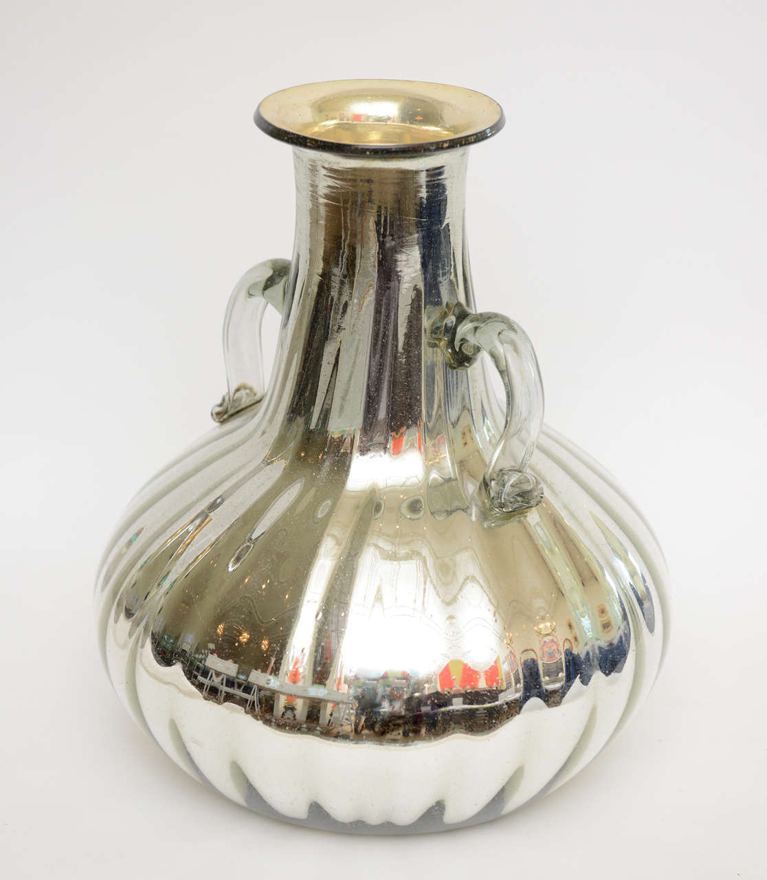 Regency Mercury Silver over Glass Monumental Bottle or Jug
