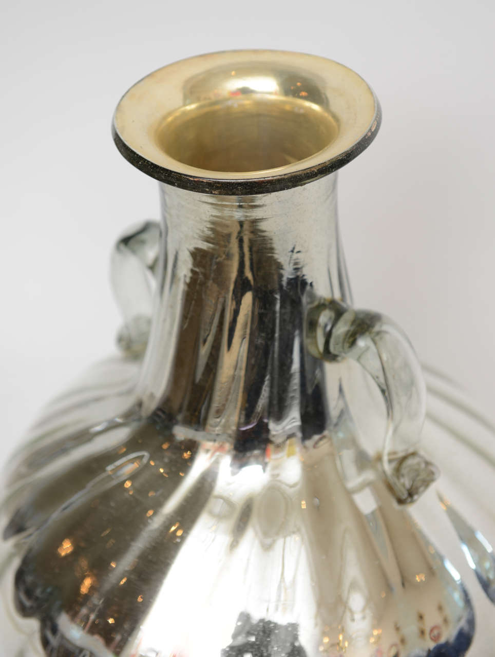 Late 20th Century Mercury Silver over Glass Monumental Bottle or Jug
