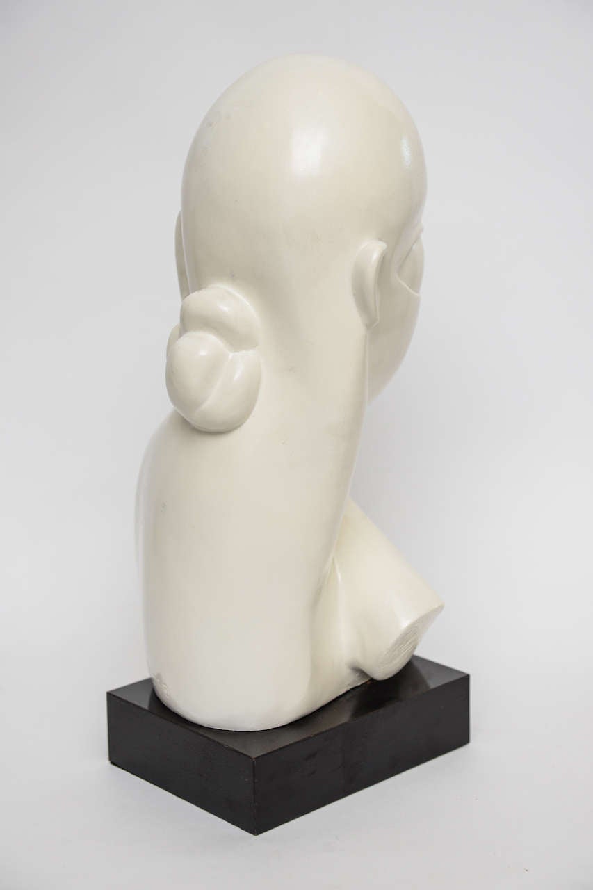 Late 20th Century Stylized Art Deco Inspired Modernist Resin and Wood Sculpture/SATURDAY SALE