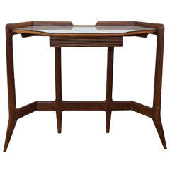 Italian Wood and Glass Console After Paolo Buffa