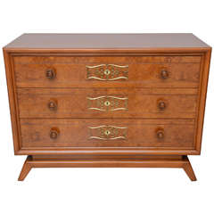 French Modern Burled Walnut and Bronze Mounted Commode, Raphael 6