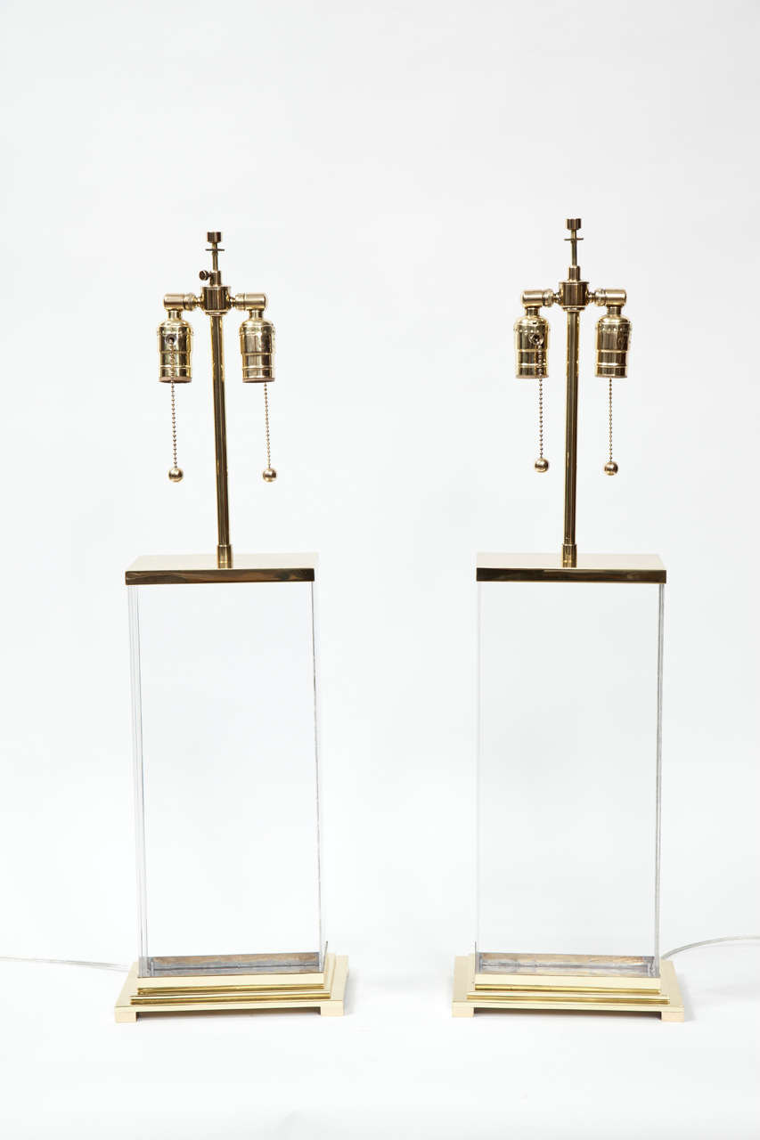 Karl Springer Lucite Lamps